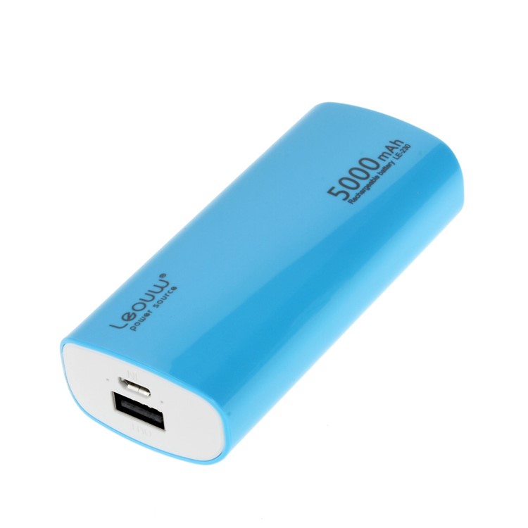 LEYOU LE-230 5000mAh External Power Bank for iPhone Samsung LG HTC - Blue-3