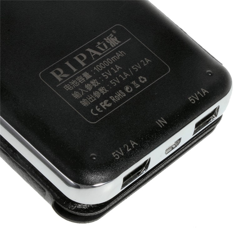 RIPA R5-MAX 6W 10000mAh Dual USB 4 Pieces Solar Panels Battery Charger Power Bank with Front Flip Cover-5