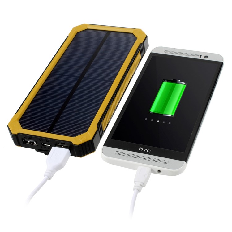 30000mah Dimmable LED Panneau Solaire Power Bank Chargeur De Batterie Pour Iphone Ipad HTC Pokemon Jeu - Jaune-1