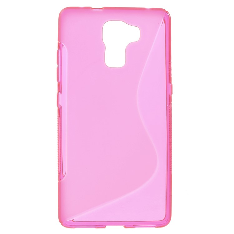 S Shape Anti-slip TPU Gel Shell for Huawei Honor 7 - Rose-1