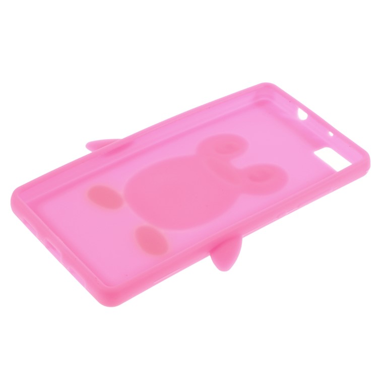 3D Penguin Silicone Case for Huawei Ascend P8 Lite - Rose-3