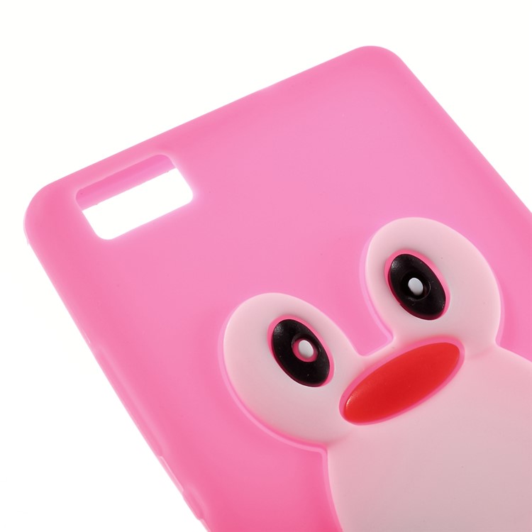 3D Penguin Silicone Case for Huawei Ascend P8 Lite - Rose-4