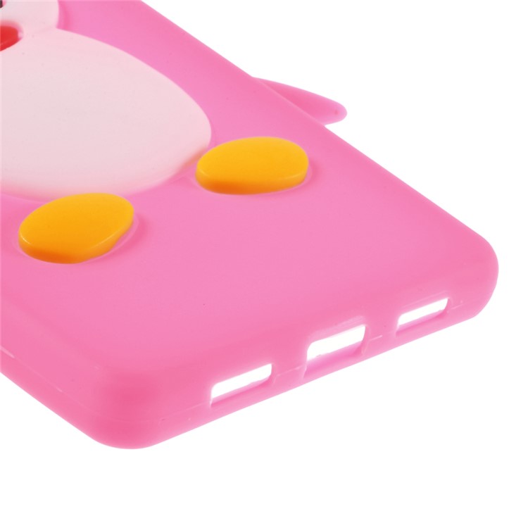 3D Penguin Silicone Case for Huawei Ascend P8 Lite - Rose-5