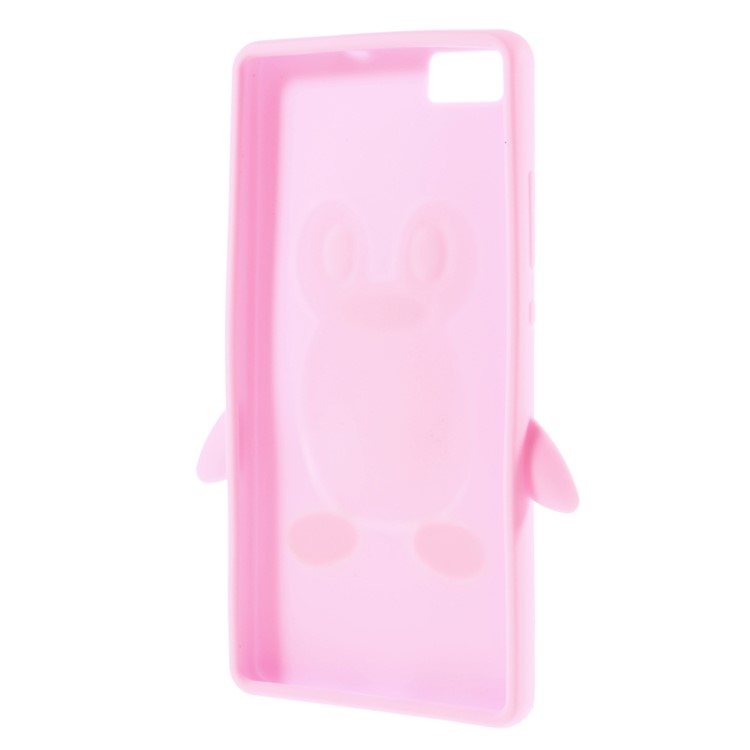 3D Penguin Silicone Phone Shell for Huawei Ascend P8 Lite - Pink-2