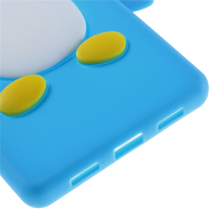 La Caja Del Silicón Del Pingüino 3D Para Huawei Asciende P8 Lite - Azul-5
