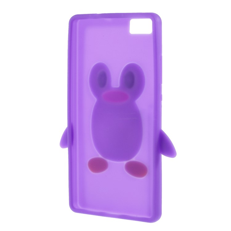 3D Penguin Silicone Case for Huawei Ascend P8 Lite - Purple-2