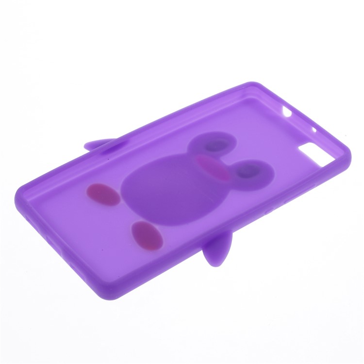 3D Penguin Silicone Case for Huawei Ascend P8 Lite - Purple-3