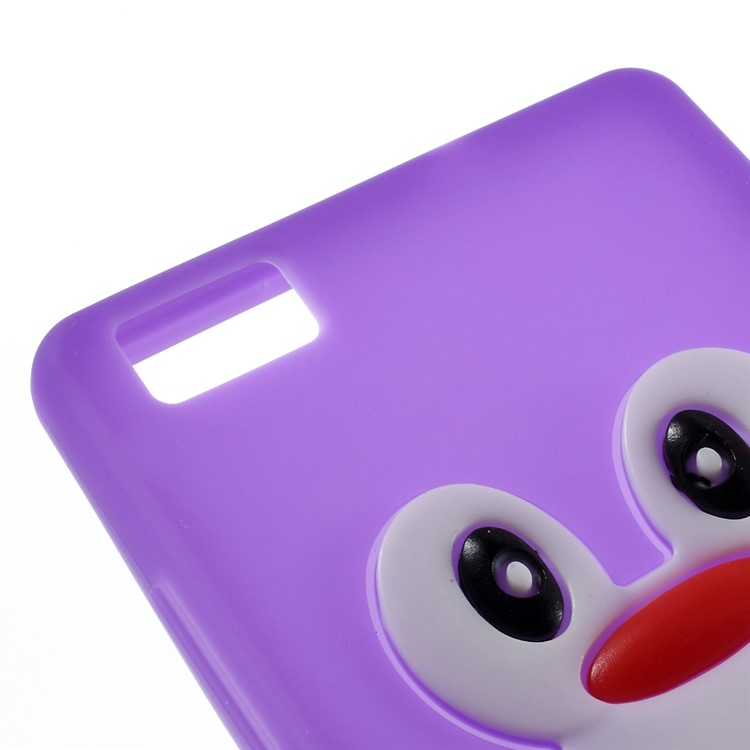 3D Penguin Silicone Case for Huawei Ascend P8 Lite - Purple-4