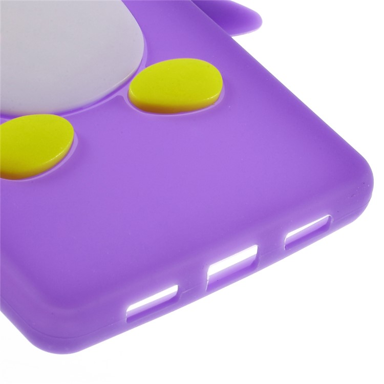 3D Penguin Silicone Case for Huawei Ascend P8 Lite - Purple-5