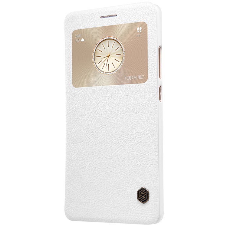 NILLKIN Qin Series Window View Leather Smart Case for Huawei Mate S - White-3