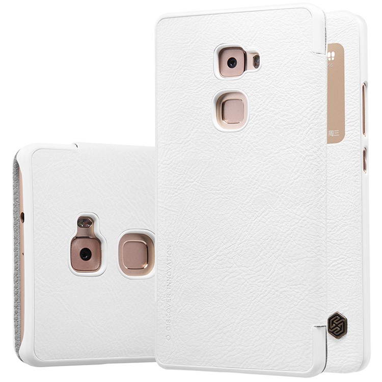 NILLKIN Qin Series Window View Leather Smart Case for Huawei Mate S - White-6
