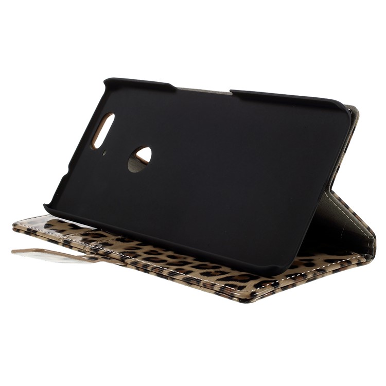 Glossy Leopard Wallet Leather Case Cover for Huawei Nexus 6P with Stand-4