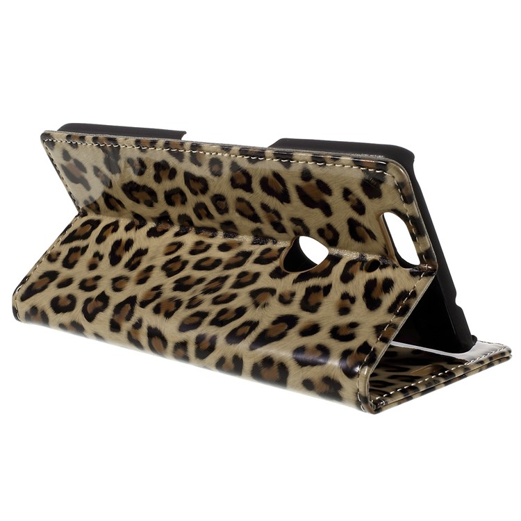 Glossy Leopard Wallet Leather Case Cover for Huawei Nexus 6P with Stand-5