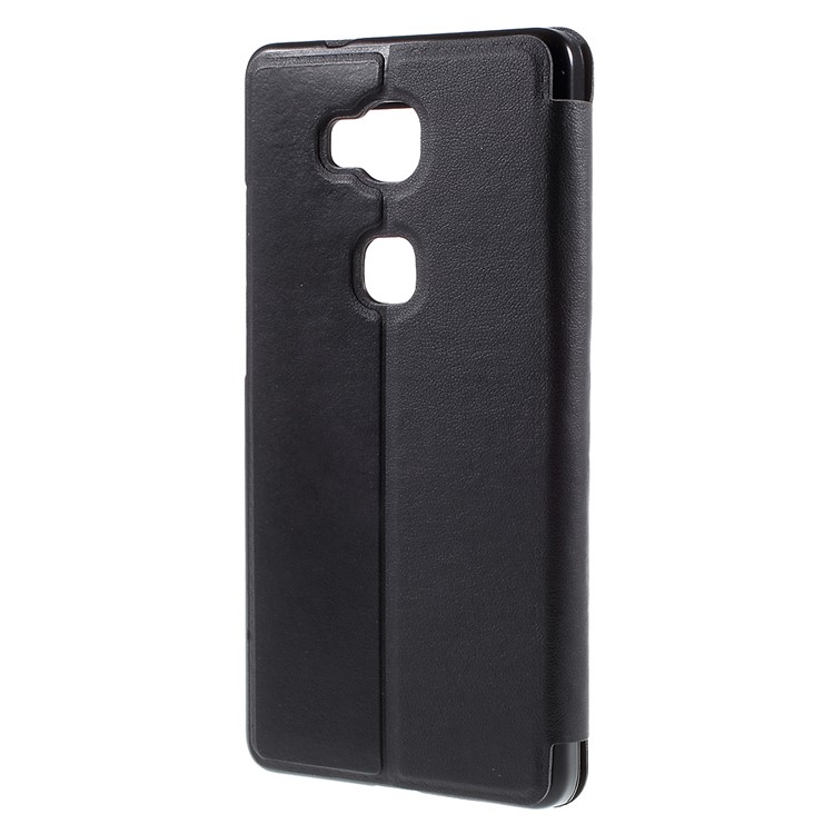 Window View Leather Stand Case for Huawei Honor Play 5X / Honor 5X - Black-2