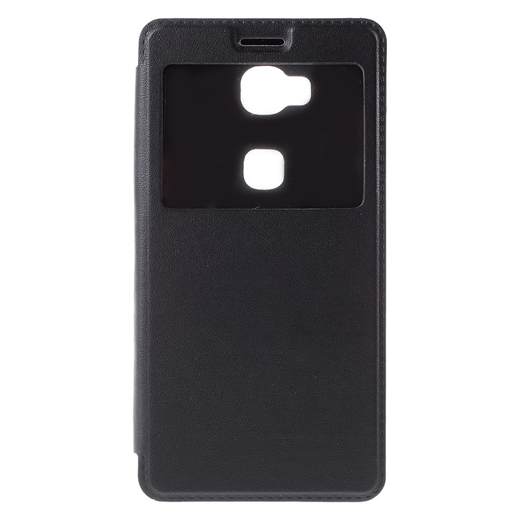 Window View Leather Stand Case for Huawei Honor Play 5X / Honor 5X - Black-3
