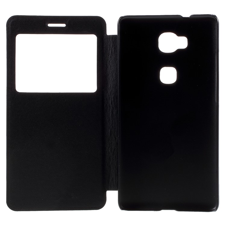 Window View Leather Stand Case for Huawei Honor Play 5X / Honor 5X - Black-6