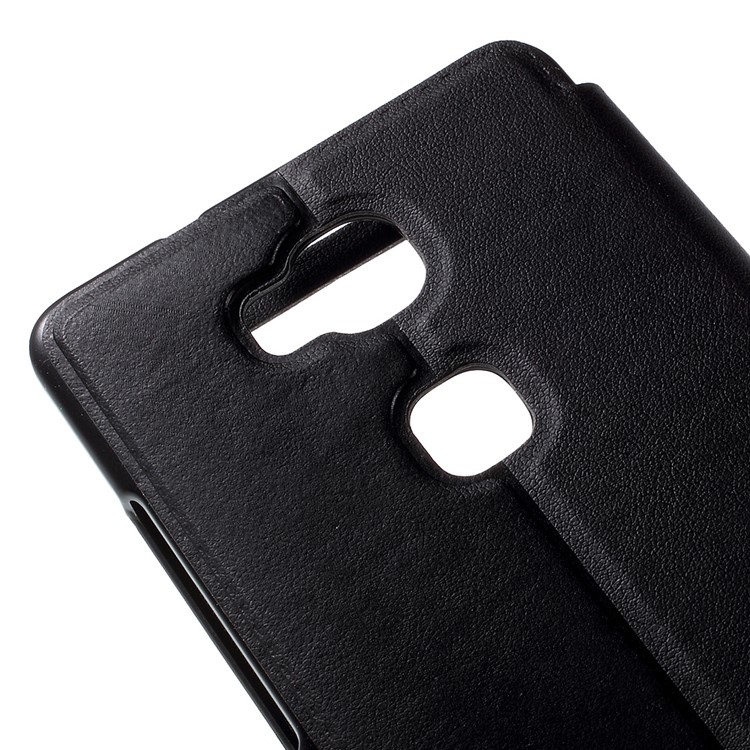 Window View Leather Stand Case for Huawei Honor Play 5X / Honor 5X - Black-8