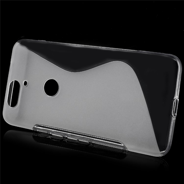 S Shape Anti-slip TPU Shell for Huawei Nexus 6P - Transparent-2