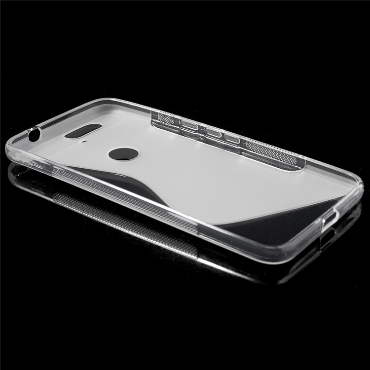 S Shape Anti-slip TPU Shell for Huawei Nexus 6P - Transparent-5