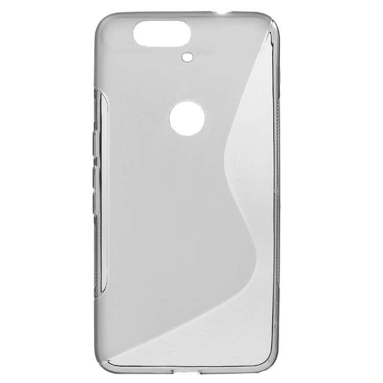 S Shape Anti-slip TPU Gel Case for Huawei Nexus 6P - Grey-1