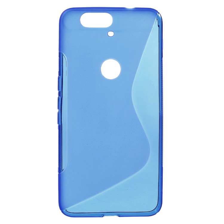 S Shape Anti-slip TPU Phone Case for Huawei Nexus 6P - Blue-1