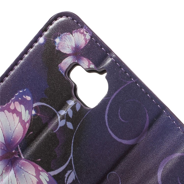 Wallet Leather Stand Case for Huawei Y6 Pro / Enjoy 5 - Purple Butterfly-6