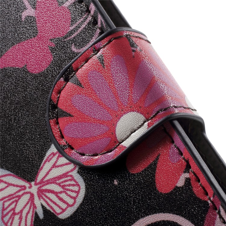 Wallet Leather Stand Case Cover for Huawei Y6 Pro / Enjoy 5 - Butterfly Flowers-7