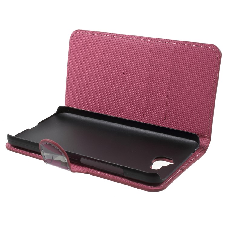 Leather Cover with Card Slots for Huawei Y6 Pro / Enjoy 5 - Purple Flowers-4