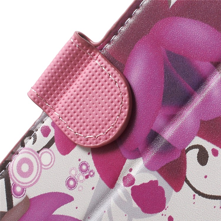 Leather Cover with Card Slots for Huawei Y6 Pro / Enjoy 5 - Purple Flowers-7