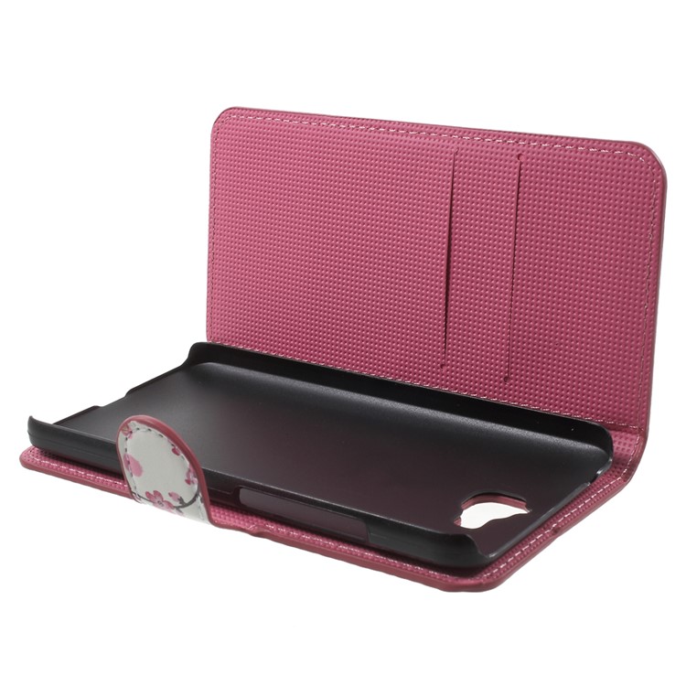 Leather Case Cover with Card Slots for Huawei Y6 Pro / Enjoy 5 - Plum Blossom-4