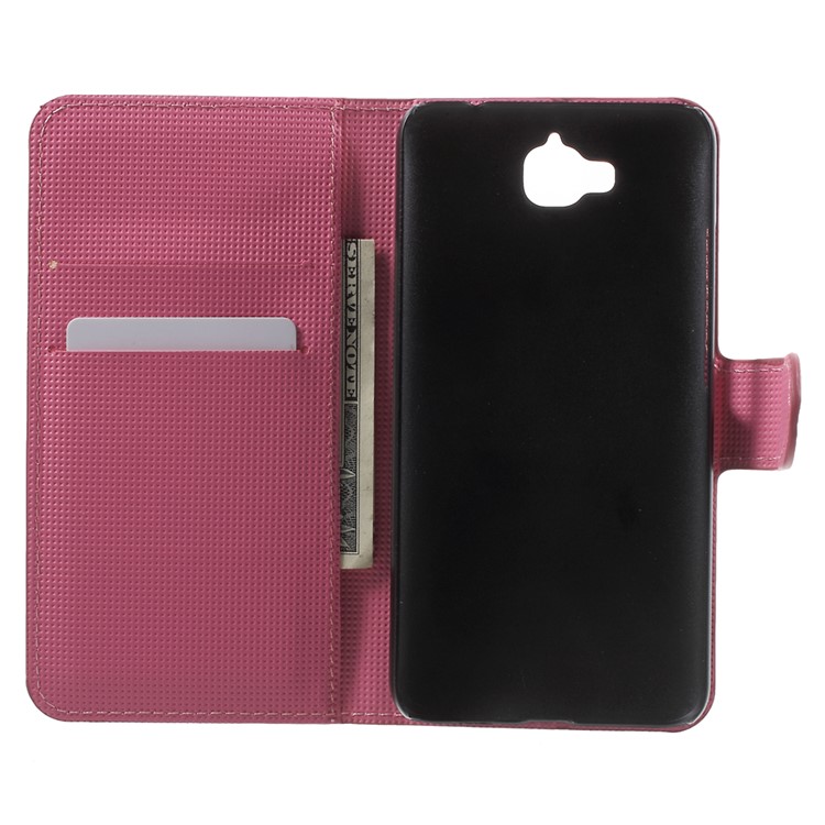 Leather Case Cover with Card Slots for Huawei Y6 Pro / Enjoy 5 - Plum Blossom-5