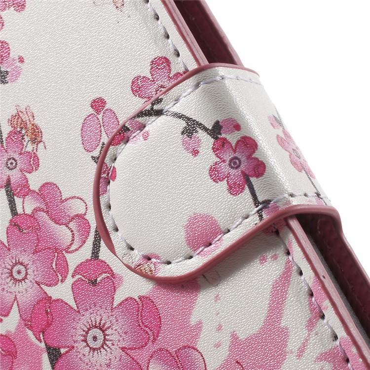 Leather Case Cover with Card Slots for Huawei Y6 Pro / Enjoy 5 - Plum Blossom-8