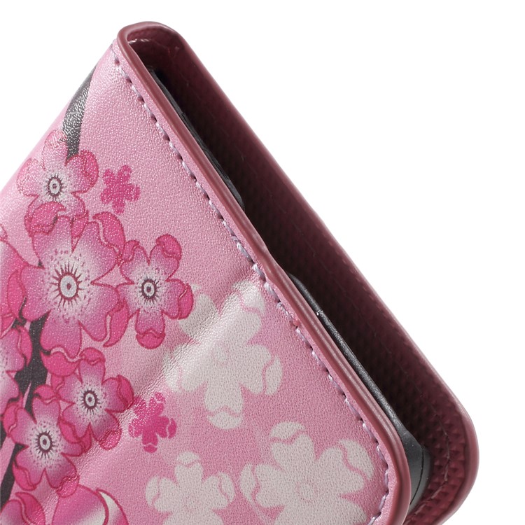 Leather Case Cover with Card Slots for Huawei Y6 Pro / Enjoy 5 - Plum Blossom-9