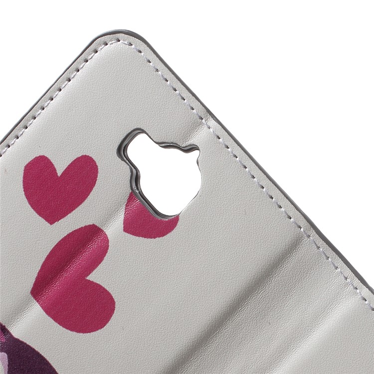 PU Leather Cover with Stand for Huawei Y6 Pro / Enjoy 5 - Lovely Owls and Hearts-6