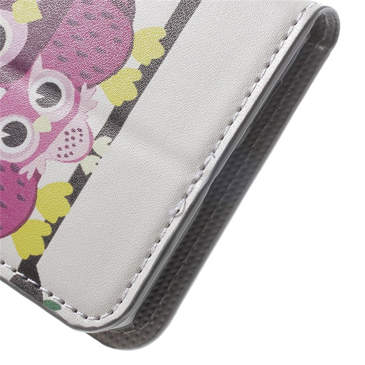 PU Leather Cover with Stand for Huawei Y6 Pro / Enjoy 5 - Lovely Owls and Hearts-8