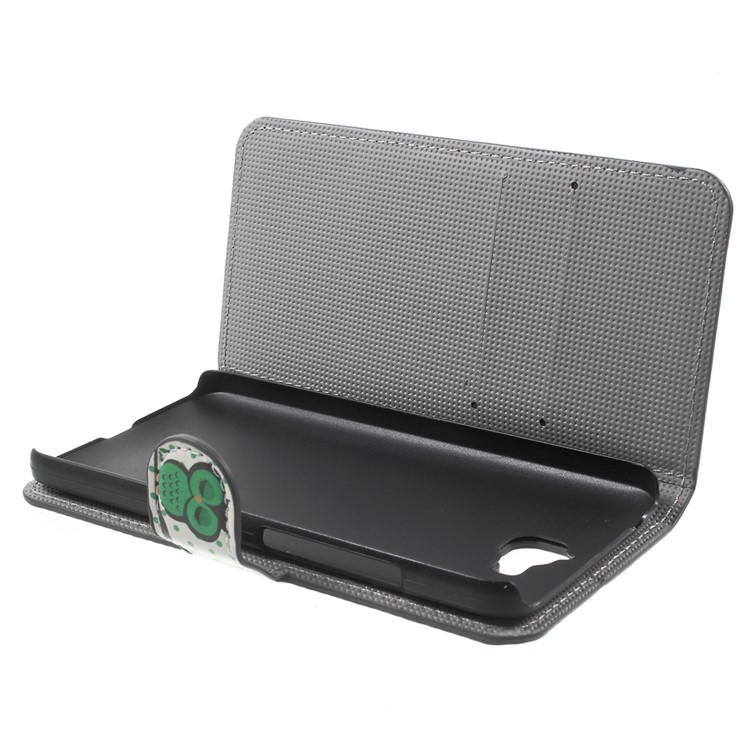 PU Leather Case Cover with Stand for Huawei Y6 Pro / Enjoy 5 - Sleeping Owl on the Branch-4