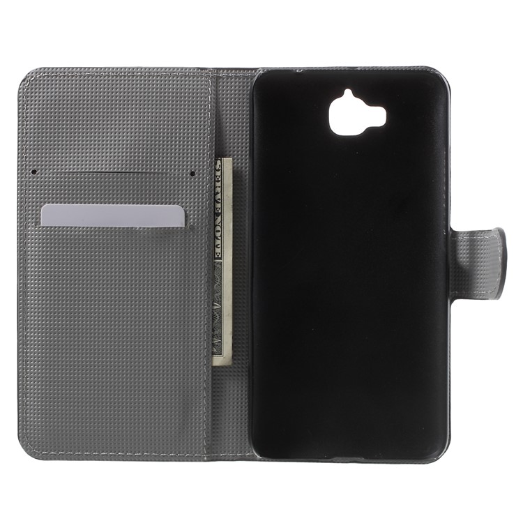 PU Leather Case Cover with Stand for Huawei Y6 Pro / Enjoy 5 - Sleeping Owl on the Branch-5