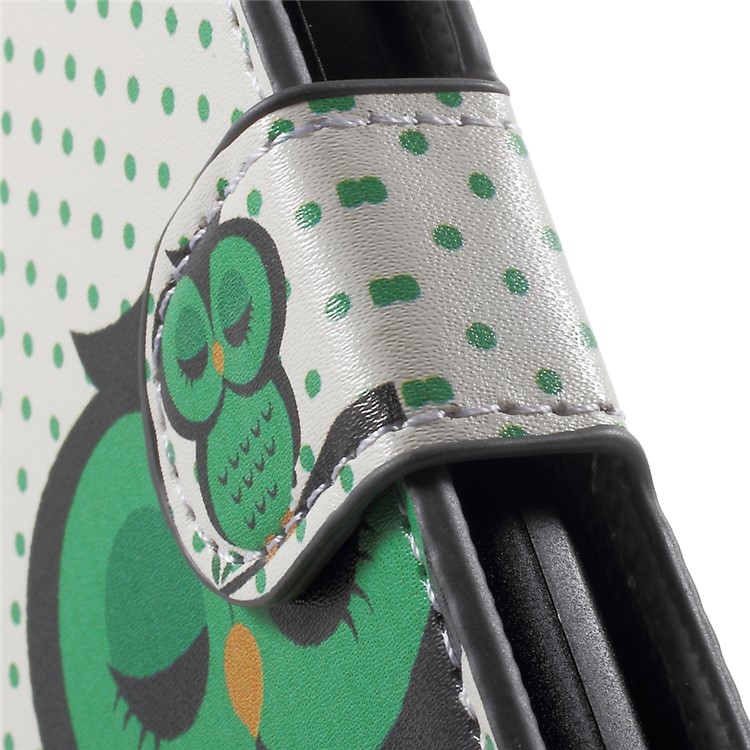 PU Leather Case Cover with Stand for Huawei Y6 Pro / Enjoy 5 - Sleeping Owl on the Branch-7