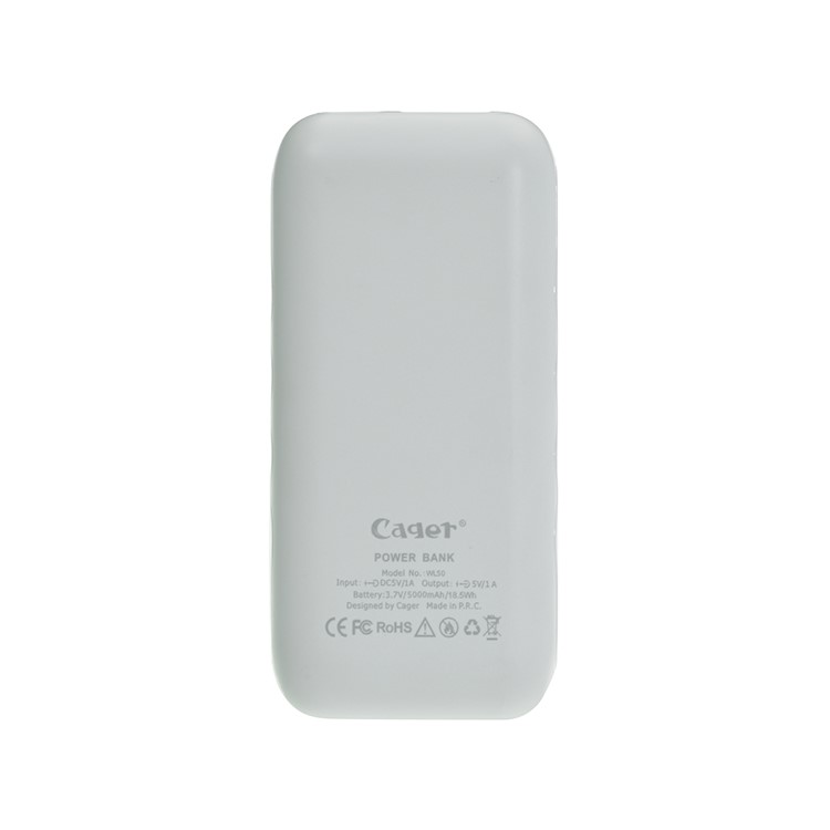 CAGER WL50 5000mAh Mobile Power Bank for iPhone Samsung LG - White-2
