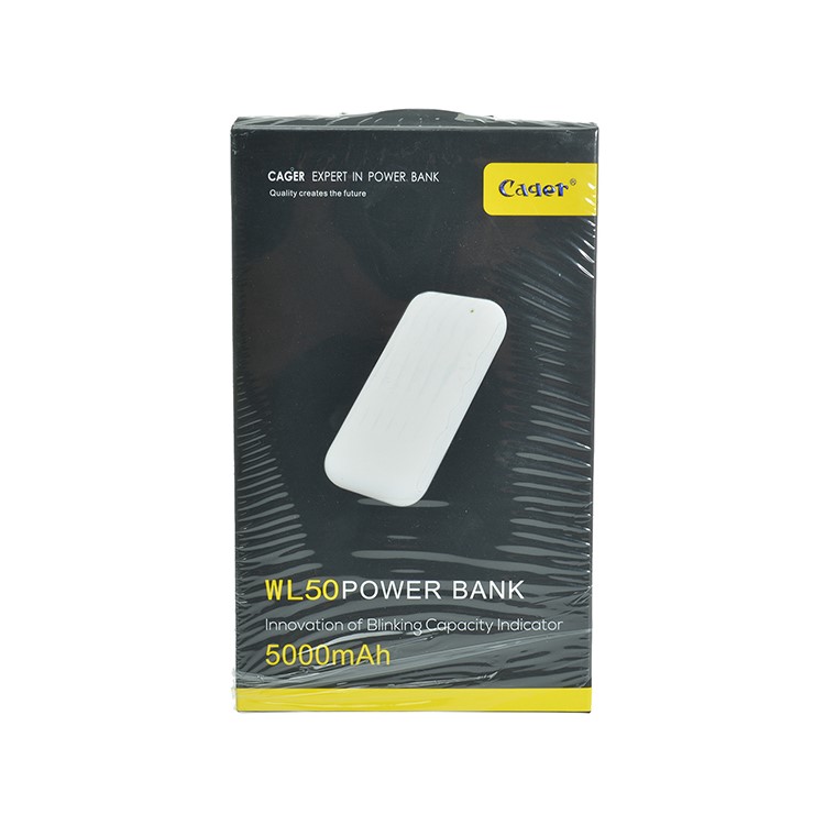 CAGER WL50 5000mAh Mobile Power Bank for iPhone Samsung LG - White-7