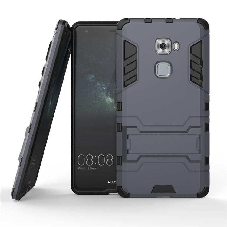 Hybrid PC + TPU Kickstand Phone Cover for Huawei Mate S - Dark Grey-2