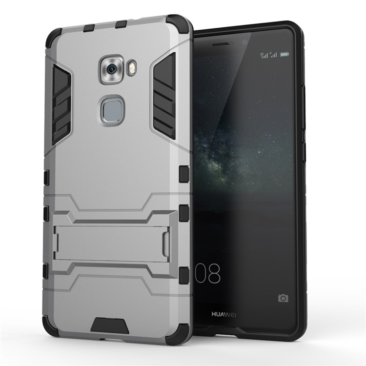 PC + TPU Hybrid Kickstand Protective Case for Huawei Mate S - Light Grey-1