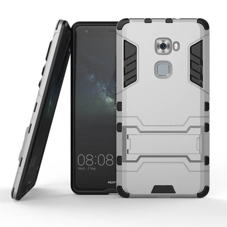 PC + TPU Hybrid Kickstand Protective Case for Huawei Mate S - Light Grey-2