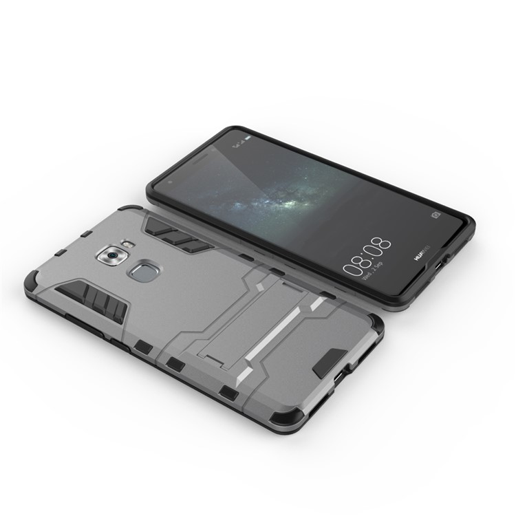 PC + TPU Hybrid Kickstand Protective Case for Huawei Mate S - Light Grey-3