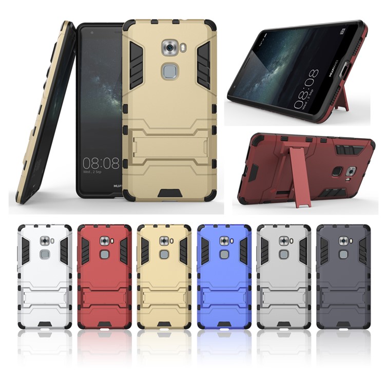 PC + TPU Hybrid Kickstand Protective Case for Huawei Mate S - Light Grey-4