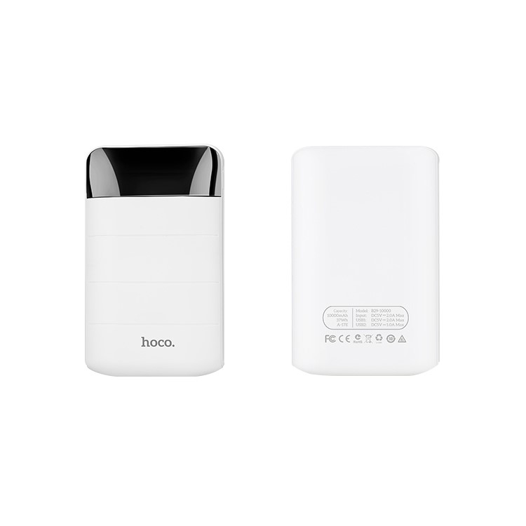 HOCO B29-10000 Domon Dual USB 10000mAh Power Bank Charger - White-1