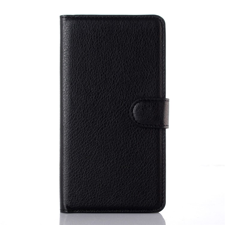 Litchi Skin Leather Wallet Case for Huawei Honor Play 5X / Honor 5X - Black-1