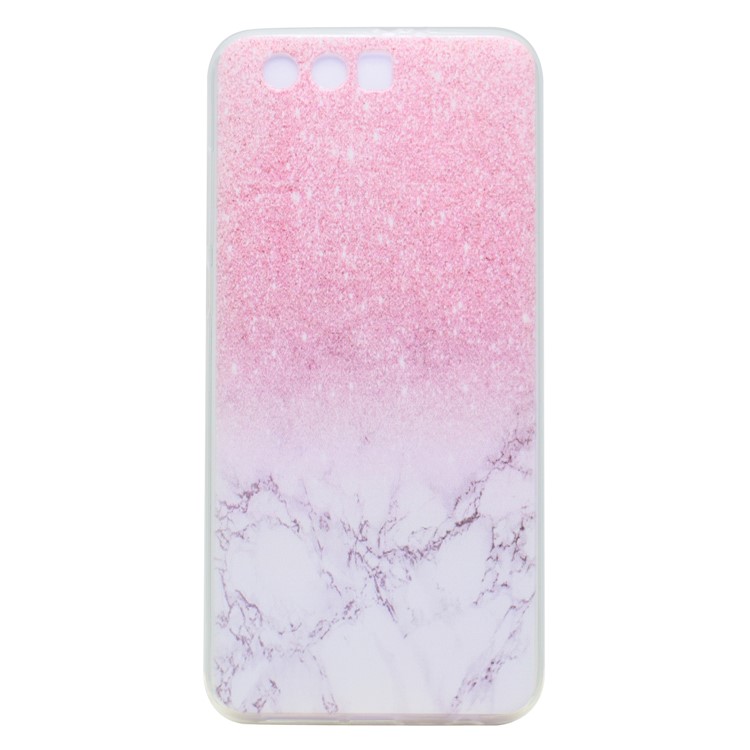 Ultra Thin Patterned Soft TPU Casing for Huawei Honor 9 - Pink Marble-1