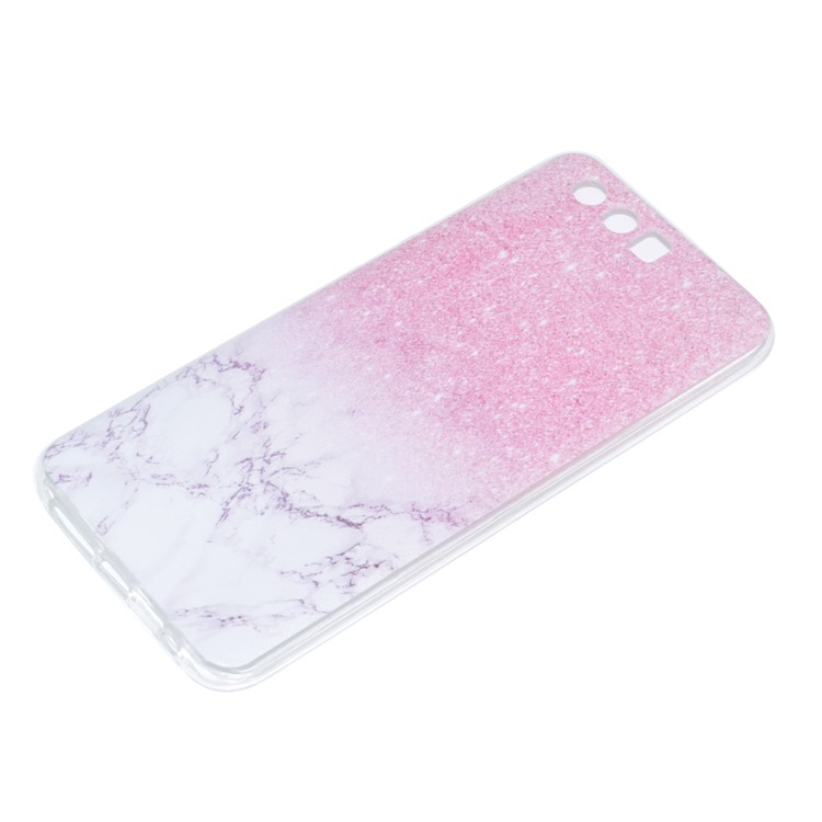 Ultra Thin Patterned Soft TPU Casing for Huawei Honor 9 - Pink Marble-3