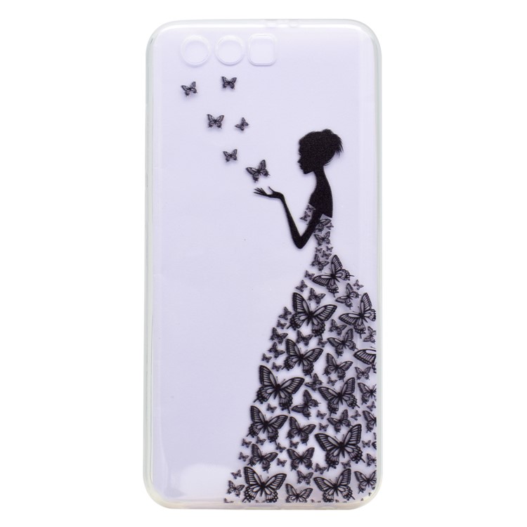 Ultra-thin Patterned Soft TPU Mobile Phone Shell for Huawei Honor 9 - Butterfly Girl-1